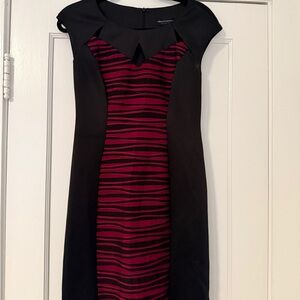 Connected Apparel Black and Red Mini Dress